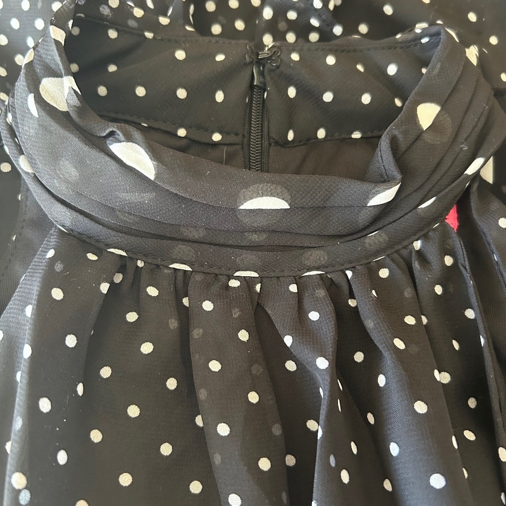 Betsey Johnson Black White Polka Dot Ruffle Halter Dress NWT sz 8 - Picture 6 of 10